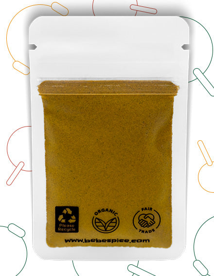 The back of a Bebe Spice Curry Powder packet