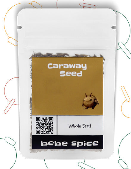 The front of a Bebe Spice whole Caraway Seed packet
